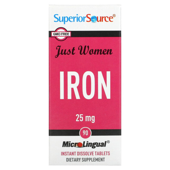 Железо Superior Source Just Women, 25 мг, 90 таблеток MicroLingual Instant Dissolve