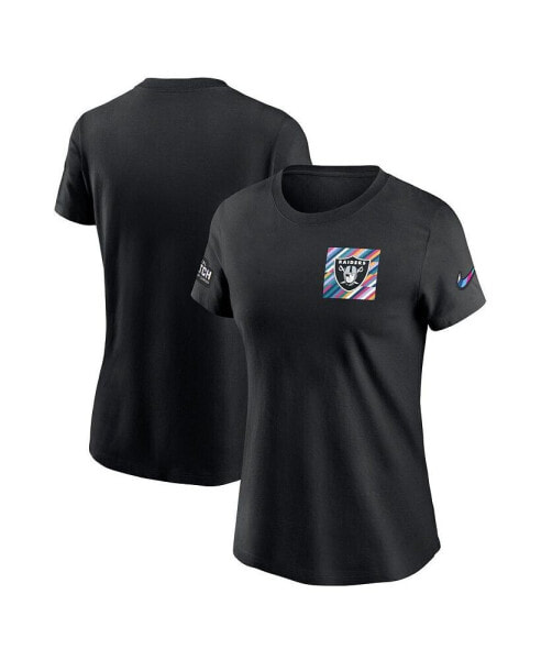 Women's Black Las Vegas Raiders 2023 NFL Crucial Catch Sideline Tri-Blend T-shirt