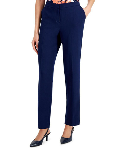 Petite Mid-Rise Straight-Leg Pants