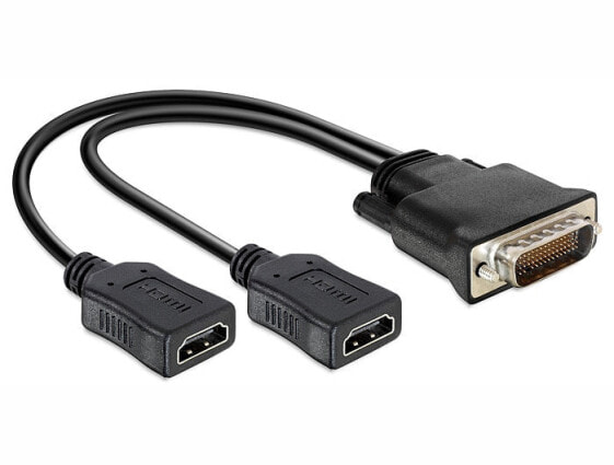 Delock 65280 - 0.25 m - DMS - 2 x HDMI - Male - Nickel - Black