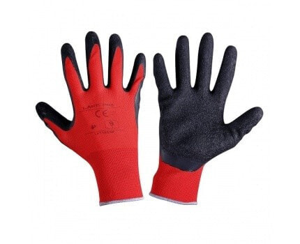 Защитные перчатки с покрытием латексом Lahti Pro 12 пар XL красно-черные (L211210W)