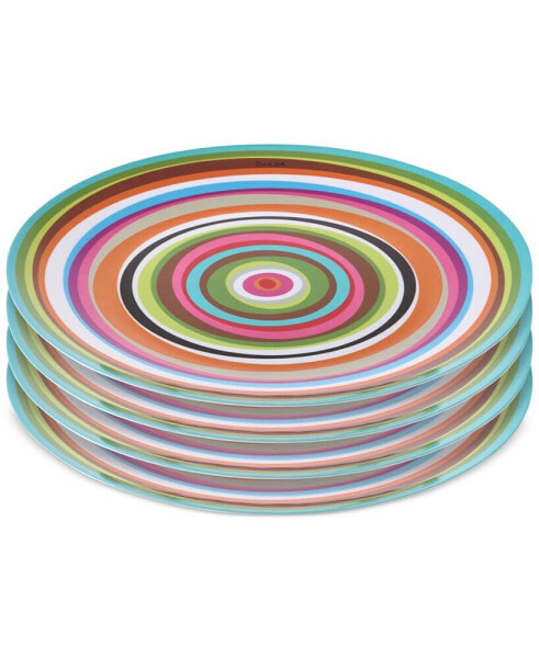 Ring Melamine Dinner Plates, Set of 4