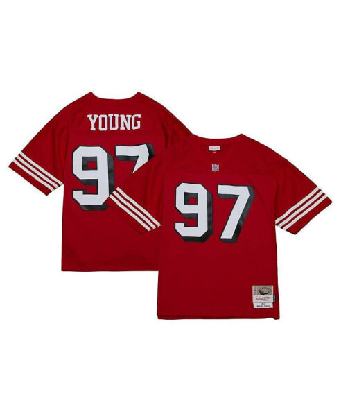 Men's Bryant Young Scarlet Distressed San Francisco 49ers Legacy Replica Jersey