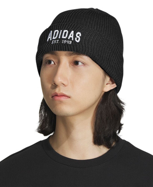 Men's Foundation Embroidered Logo Ribbed-Knit Beanie