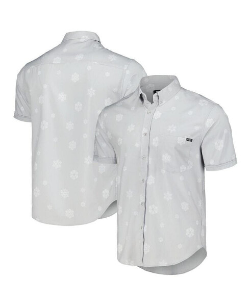 Men's and Women's Gray Star Wars Happy Hothidays KUNUFLEX Button-Down Shirt