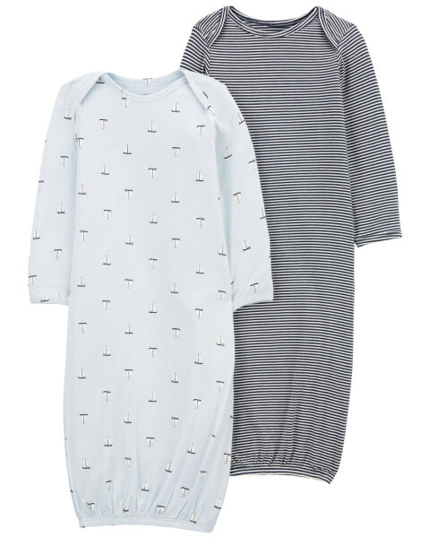 Baby 2-Pack PurelySoft Sleeper Gowns Preemie (Up to 6lbs)