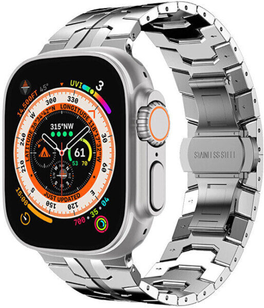 Ocelový tah Iron Man pro Apple Watch 42/44/45/49 mm - Silver