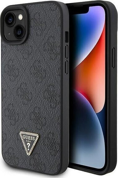 Guess Guess GUHCP15SP4TDPK iPhone 15 / 14 / 13 6.1" czarny/black hardcase Leather 4G Diamond Triangle