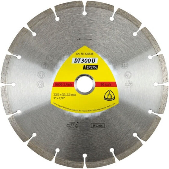Алмазный сегментный диск KLINGSPOR DT300U 230 мм x 2,3 мм x 22,2 мм для бетона