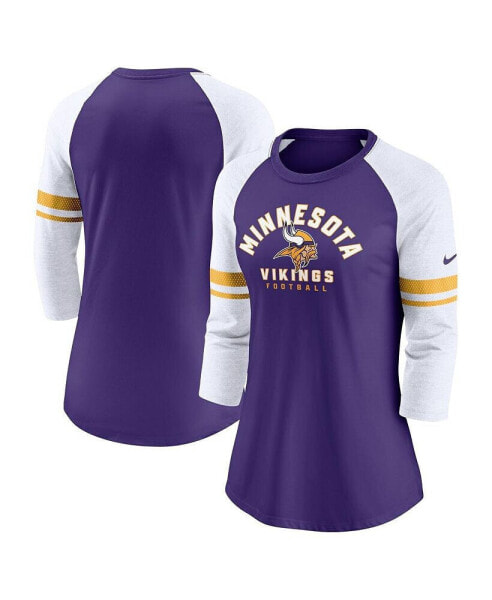 Women's Purple Minnesota Vikings Fashion 3/4-Sleeve Raglan T-shirt