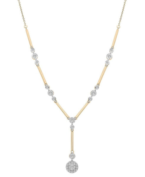 Diamond Station Lariat Necklace (1/2 ct. t.w.) in 14k Gold, 15" + 2" extender, Created for Macy's