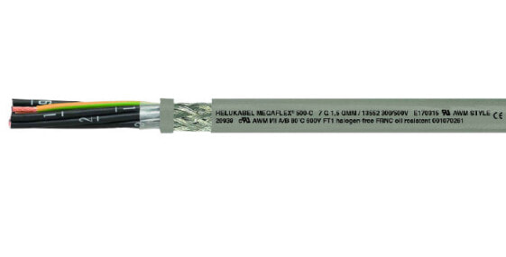 Helukabel MEGAFLEX 500-C, Low voltage cable, Grey, Polyvinyl chloride (PVC), Polyvinyl chloride (PVC), Cooper, 4 G 1