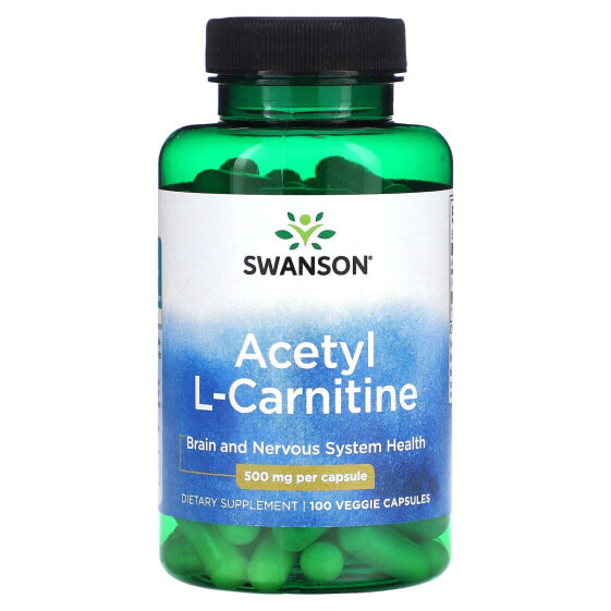 Аминокислоты Swanson Acetyl L-Carnitine, 500 мг, 100 капсул