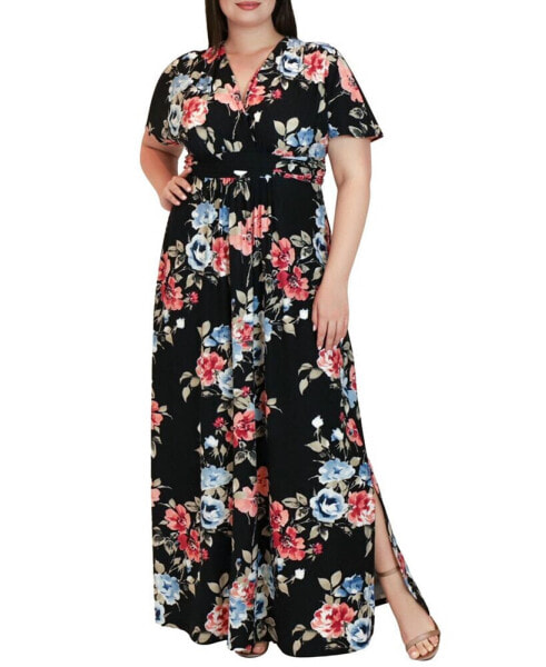 Women's Vienna Kimono Sleeve Long Maxi Dress