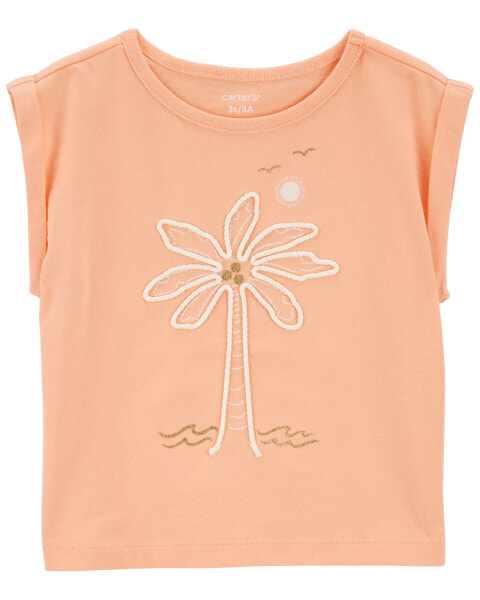 Футболка для девочки Carterʻs Toddler Palm Tree Knit Tee