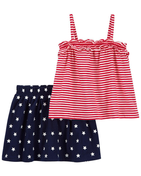 Toddler 2-Piece 4th Of July Tank & Skort Set 3T