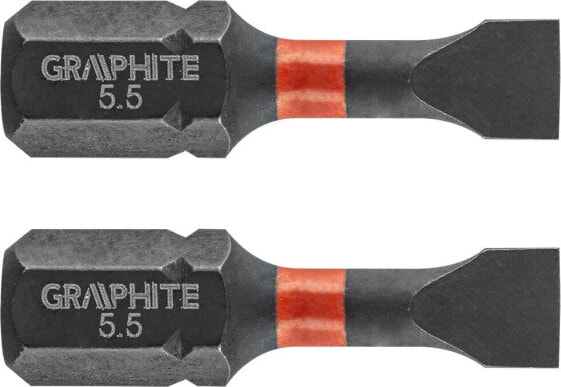 Graphite Końcówka wkrętakowa (Bity udarowe SL5.5 x 25 mm, 2 szt.)