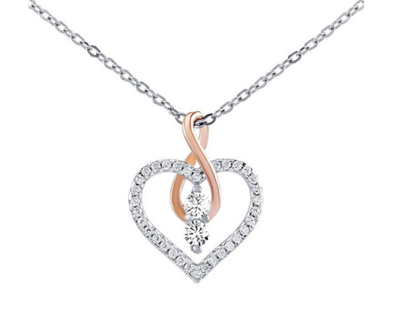 Camilla Sterling Silver Heart and Infinity Pendant Necklace with Brilliance Zirconia DCC1607028N