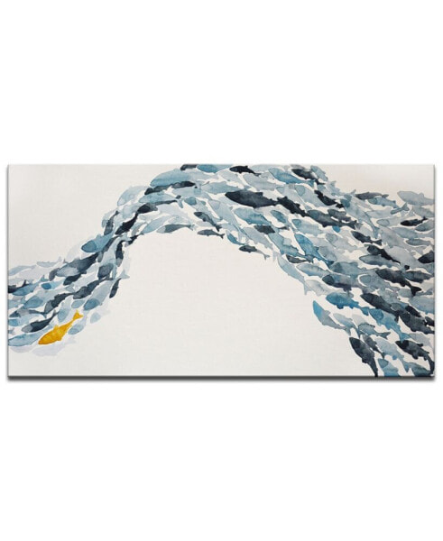 'Unique Fish' Abstract Canvas Wall Art Set,18x36"