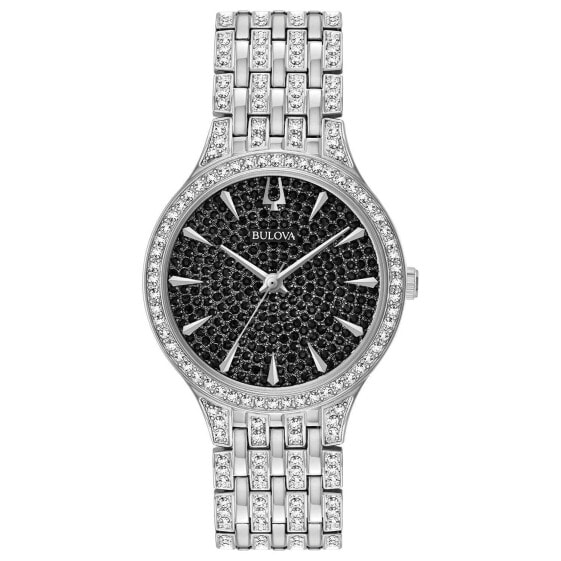 Часы и аксессуары Bulova Наручные часы 96L273 Slim Case Watch Stainless/ Black Pave 32мм
