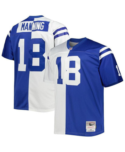 Men's Peyton Manning White, Royal Indianapolis Colts Big and Tall Split Legacy Retired Player Replica Jersey