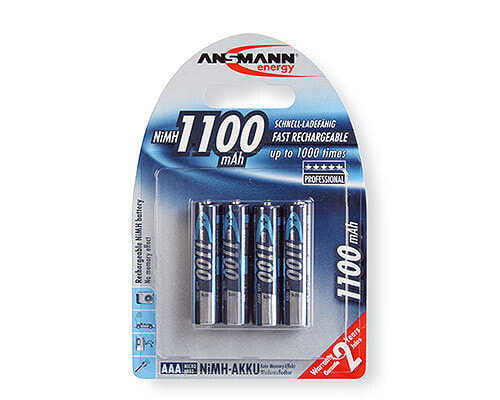 Ansmann 1,2 V rechargeable battery NiMH / Professional - AAA - Nickel-Metal Hydride (NiMH) - 1.2 V - 4 pc(s) - 1100 mAh