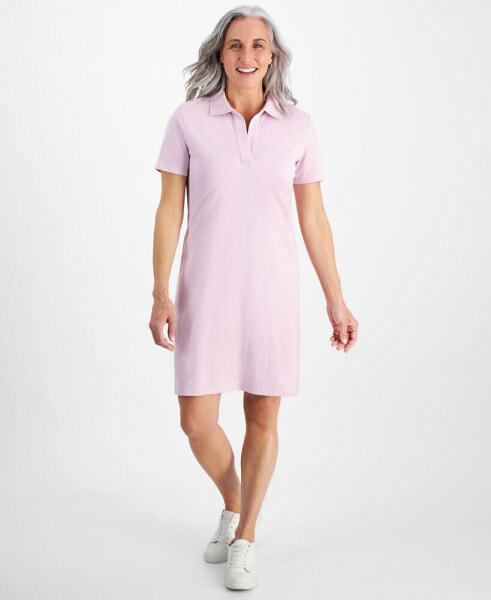Petite Cotton Weekender Polo Dress, Created for Macy's
