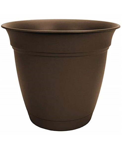 HC Companies Inc Eclipse Round Plastic Planter Chocolate 10in