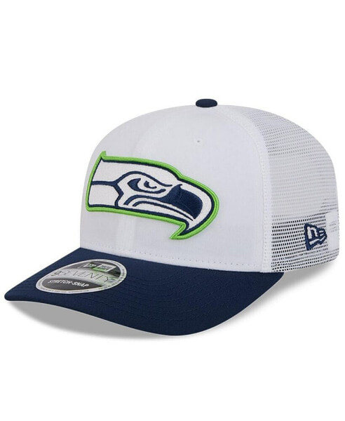 Men's White/College Navy Seattle Seahawks 2024 NFL Training Camp 9SEVENTY Trucker Hat