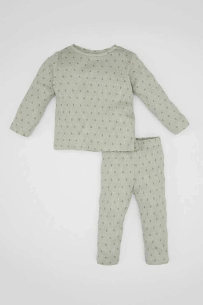 Kız Bebek Çiçekli Uzun Kollu Pijama Takım