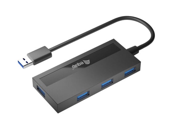 Equip 128956 хаб-разветвитель USB 3.2 Gen 1 (3.1 Gen 1) Type-A 5000 Мбит/с Черный