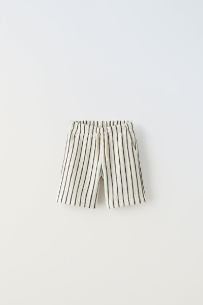Striped knit bermuda shorts