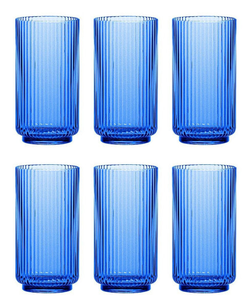 Mesa Jumbo Cobalt Glasses, Set of 6