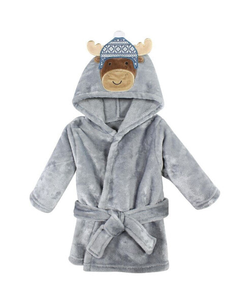 Infant Boy Plush Bathrobe and Toy Set, Winter Moose