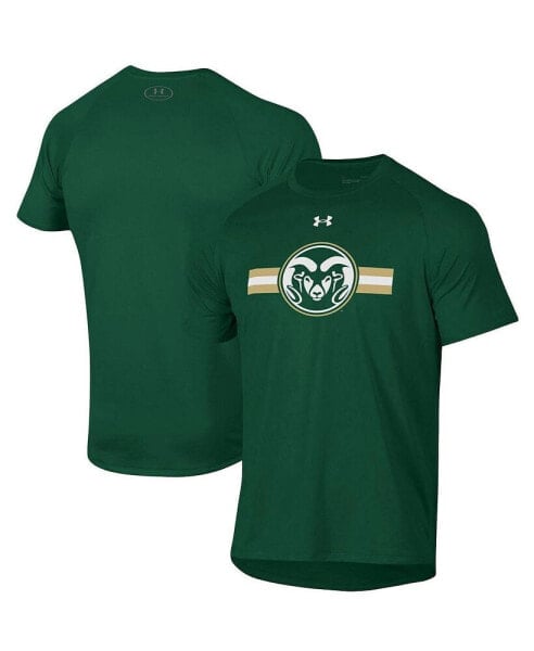 Men's Green Colorado State Rams Logo Stripe Performance Raglan T-shirt
