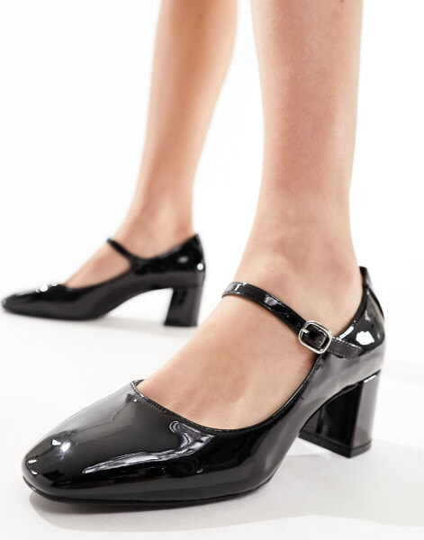 Mango mary jane heeled shoe in black