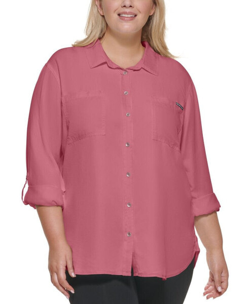 Trendy Plus Size Utility Shirt