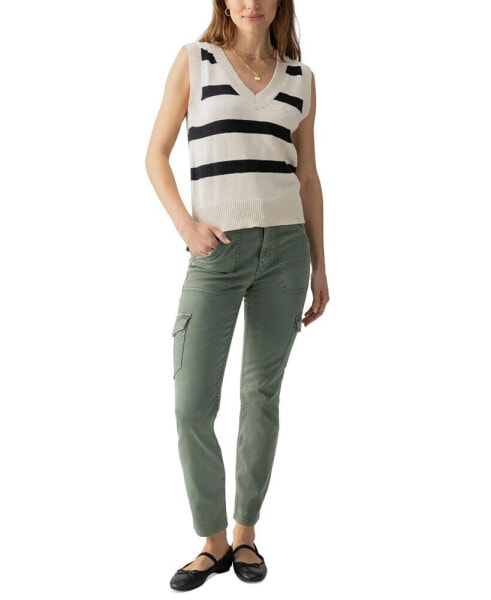 Women's Striped Cotton Shell Sweater Vest