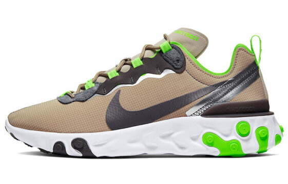 Nike React Element 55 减震防滑 低帮 跑步鞋 男款 棕绿 / Кроссовки Nike React Element 55 CQ4600-201