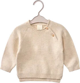 Pullover mit Raglanärmel & Wolle, beige, Gr. 86, 1 St