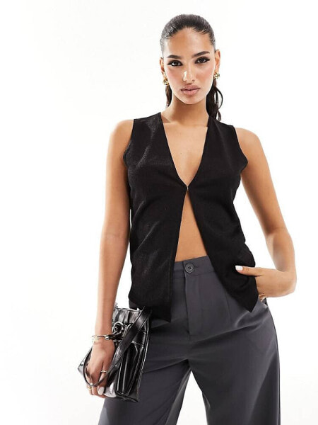 Kaiia slinky waistcoat in black