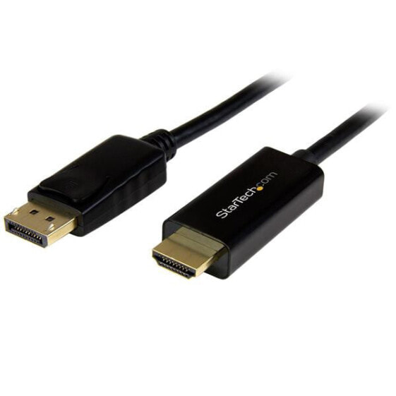 StarTech.com 10ft (3m) DisplayPort to HDMI Cable - 4K 30Hz - DisplayPort to HDMI Adapter Cable - DP 1.2 to HDMI Monitor Cable Converter - Latching DP Connector - Passive DP to HDMI Cord - 3 m - DisplayPort - HDMI - Male - Male - Straight