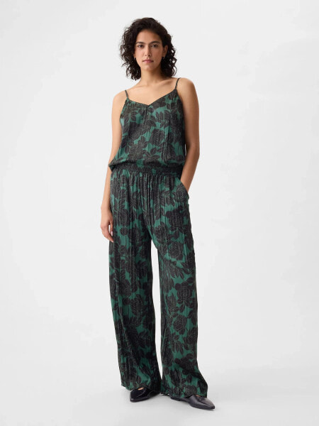 Crinkle Texture Satin Pants