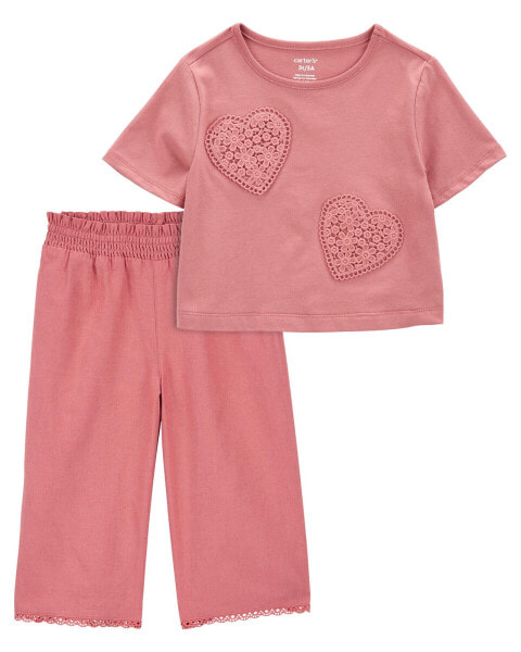 Baby 2-Piece Boxy-Fit Tee & Pull-On Flare Pants Set 9M