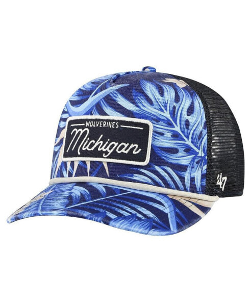Men's Navy Michigan Wolverines Tropicalia Hitch Adjustable Hat