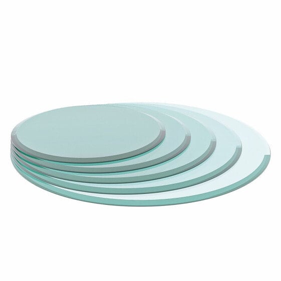 28" Inch Round Tempered Glass Table Top Clear Glass0.5 Inch Thick Beveled Polished Edge