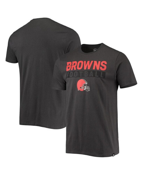 Men's '47 Charcoal Cleveland Browns Dark Ops Super Rival T-shirt