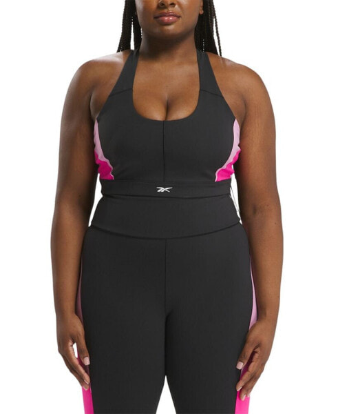 Plus Size Lux Colorblocked Racerback Sports Bra