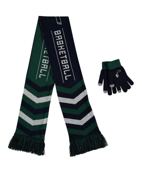 Men's and Women's Navy Utah Jazz Glove and Scarf Combo Set