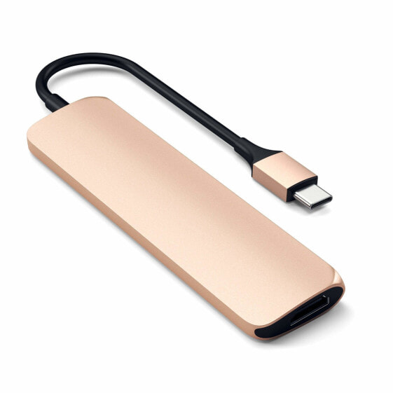 Satechi ST-SCMA2G - Wired - USB 3.2 Gen 1 (3.1 Gen 1) Type-C - 60 W - Gold - MicroSD (TransFlash) - SD - Any brand